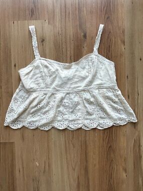 NWT American Eagle Eyelet Lace Corset Tube Top | XL | Cream Cottagecore